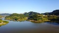 Bird view of Lake in Summer Royalty Free Stock Photo